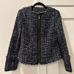 Banana Republic Metallic Tweed Zip Front Blazer size 6 NWT